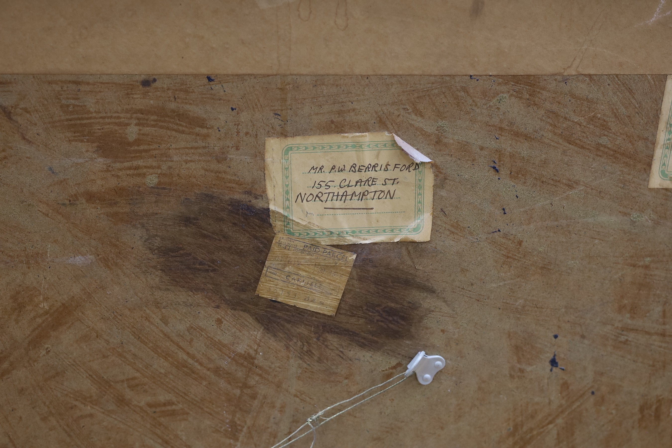 Peter Berrisford (1932-2003), oil on boards, 'Moods and Reflections', signed, with a letter from the Theatre Royal Northampton dated 1959 verso, 87 x 165cm